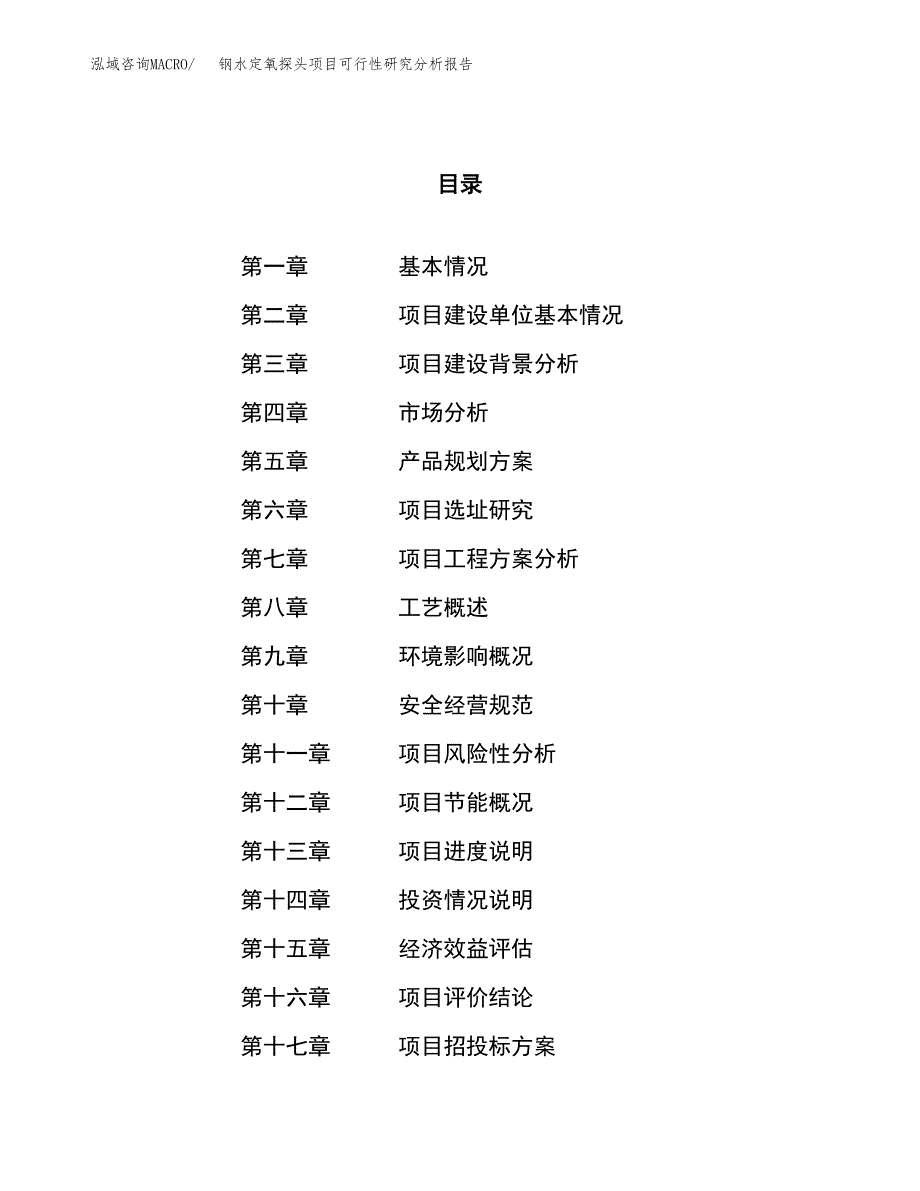 项目公示_钢水定氧探头项目可行性研究分析报告.docx_第1页