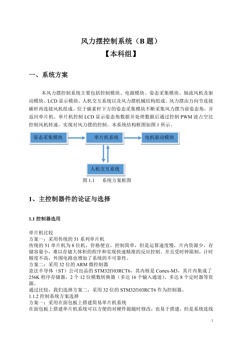 2015全国大学生电子设计竞赛设计报告b题 风力摆控制系统_第4页