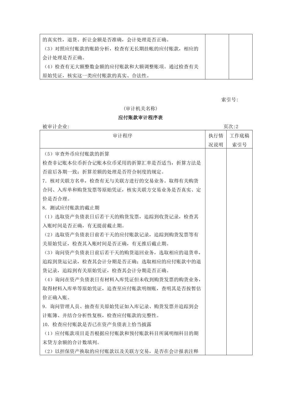 审计程序表13_第2页