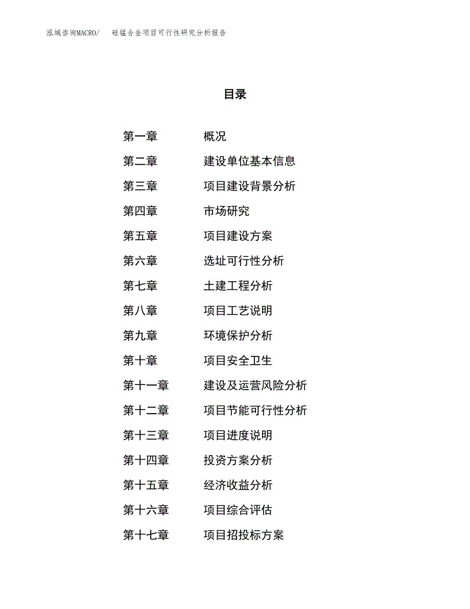 项目公示_硅锰合金项目可行性研究分析报告.docx_第1页