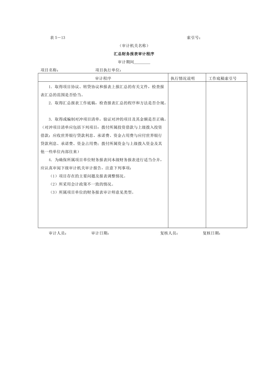 财务报表-2项目进度表审计程序表10_第1页