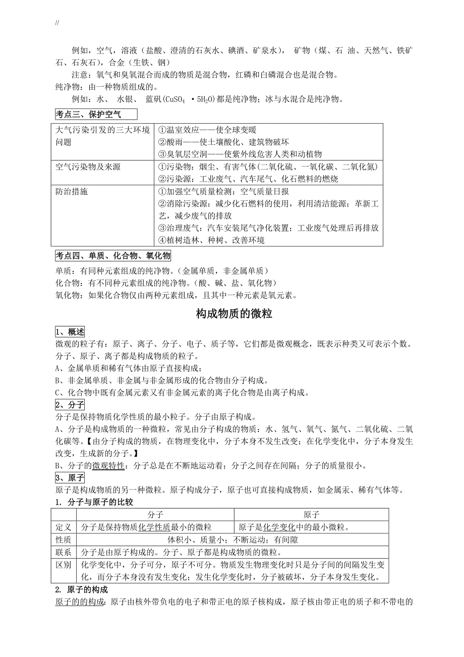 科粤版九年级.化学上册各单元预习复习计划提纲_第2页