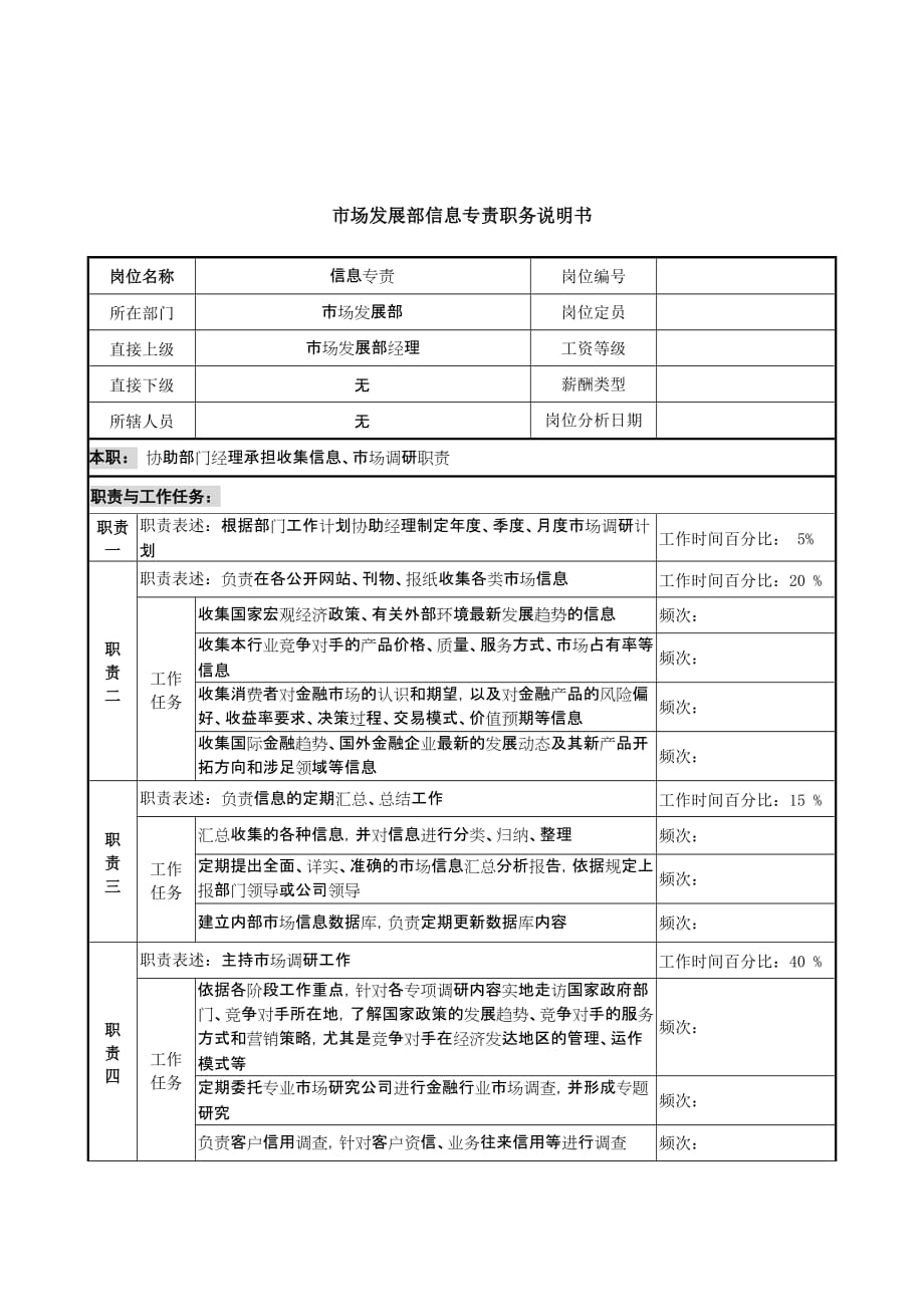 信托投资公司个人信托部会计职务说明书68_第1页