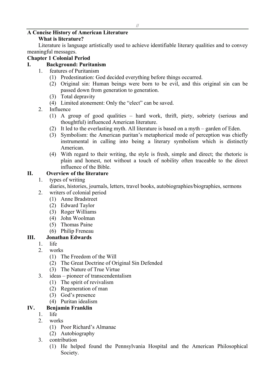 美国文学简史文本笔记(常耀信.)_第1页