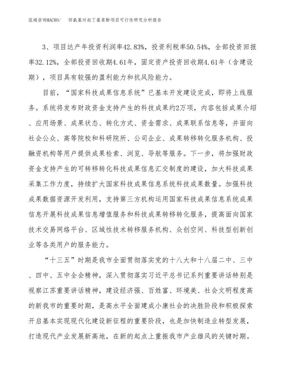 项目公示_邻氨基对叔丁基苯酚项目可行性研究分析报告.docx_第5页