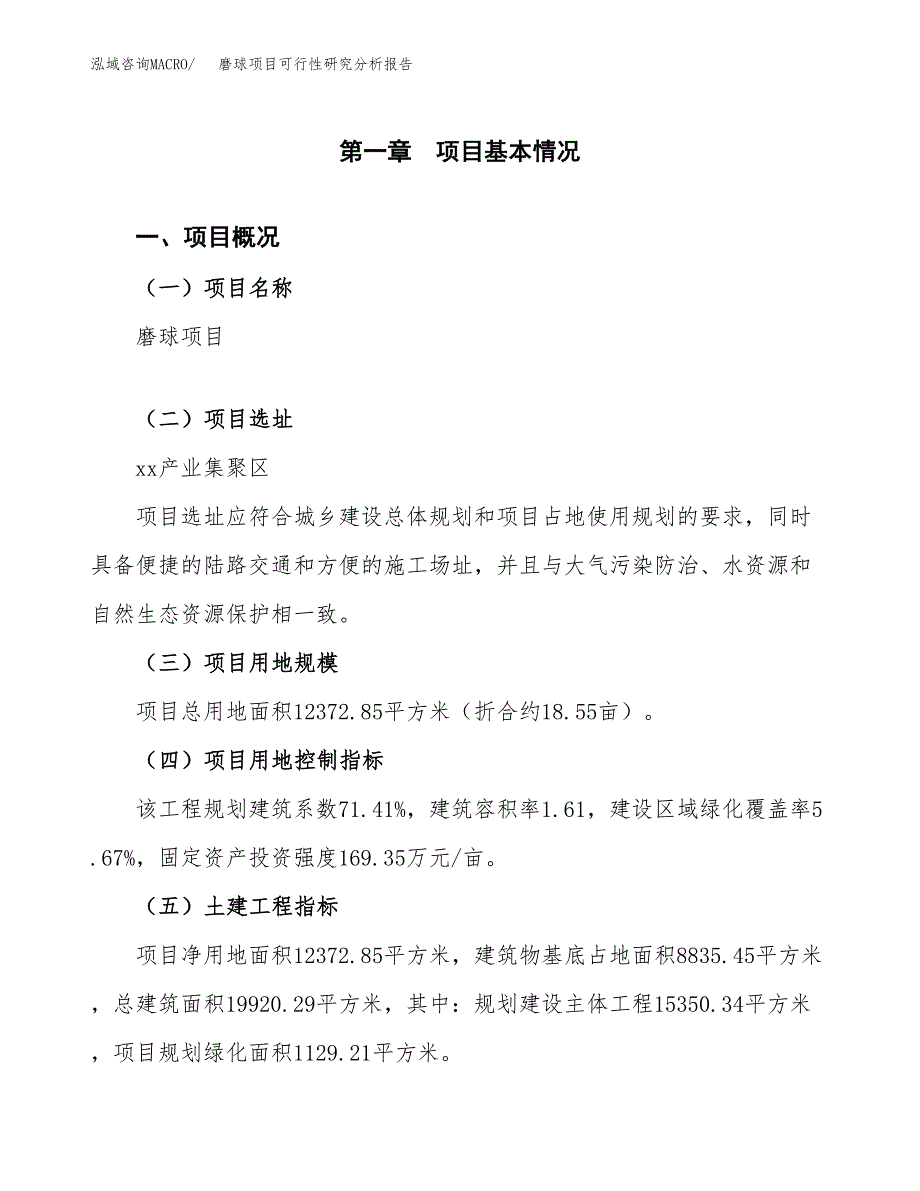 项目公示_磨球项目可行性研究分析报告.docx_第2页