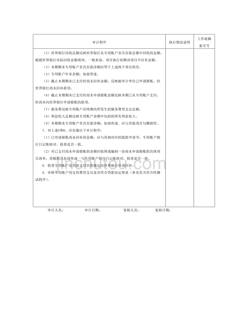 财务报表-2项目进度表审计程序表5_第2页