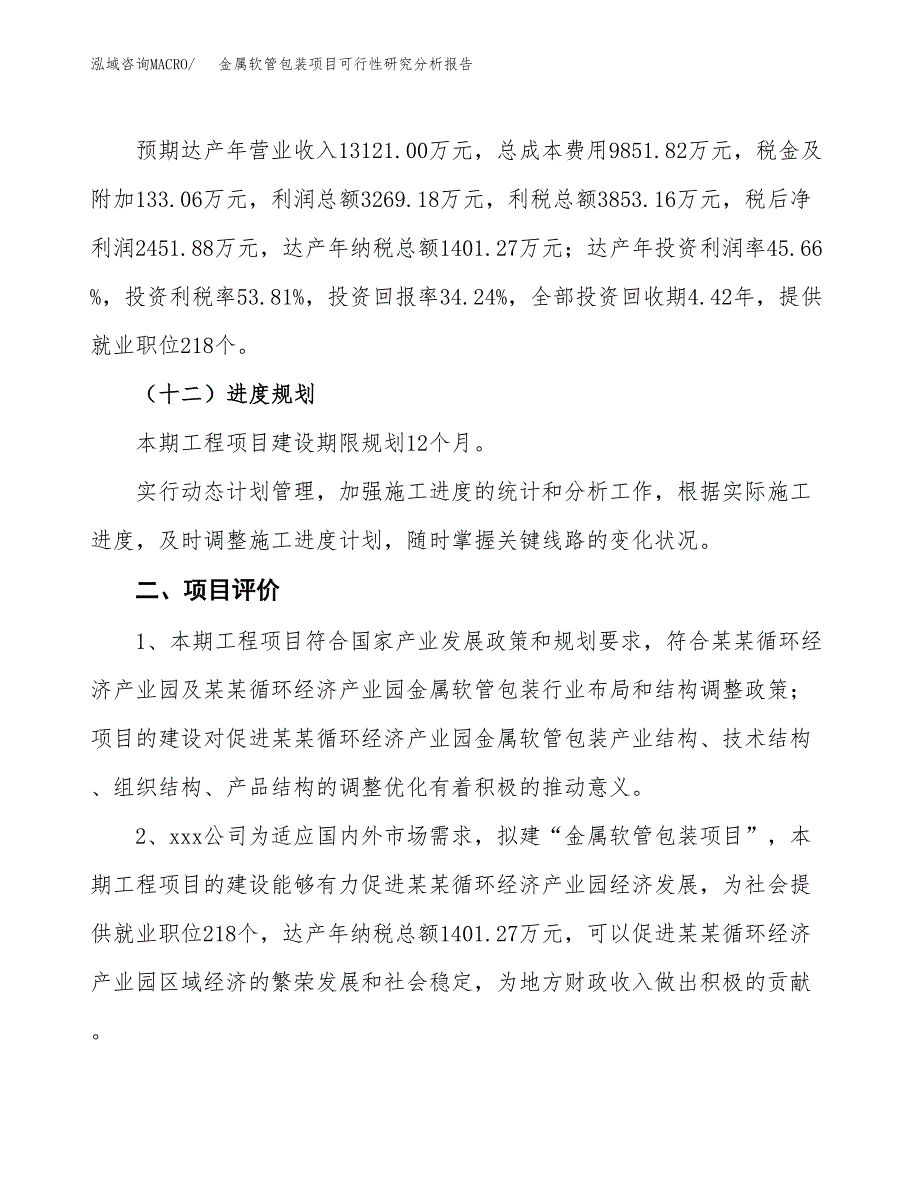 项目公示_金属软管包装项目可行性研究分析报告.docx_第4页