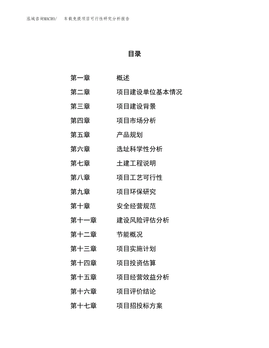 项目公示_车载免提项目可行性研究分析报告.docx_第1页