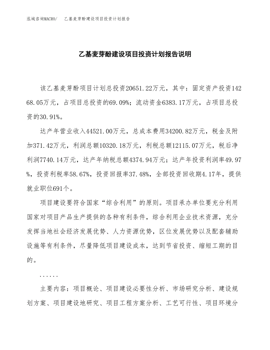 乙基麦芽酚建设项目投资计划报告.docx_第2页