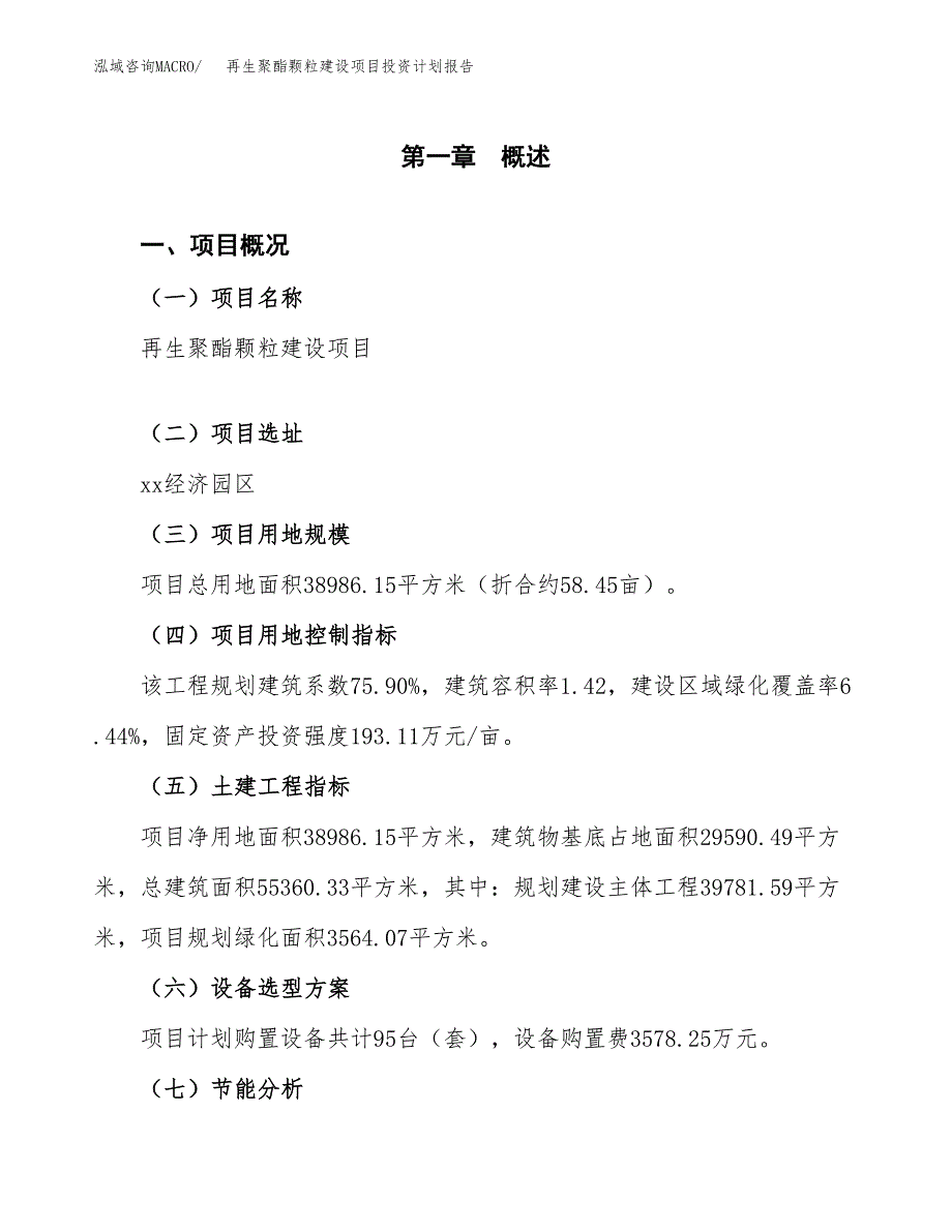 再生聚酯颗粒建设项目投资计划报告.docx_第4页