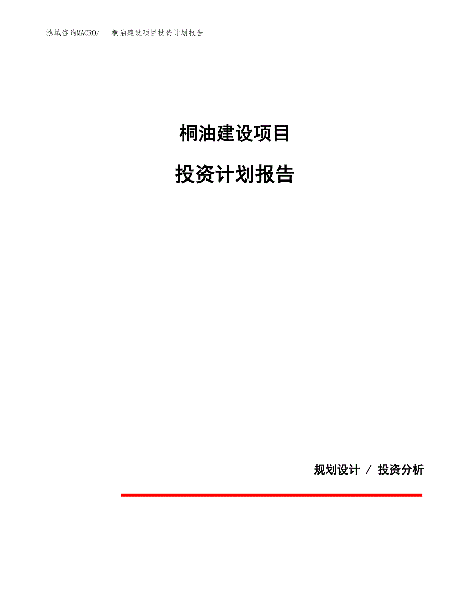 桐油建设项目投资计划报告.docx_第1页