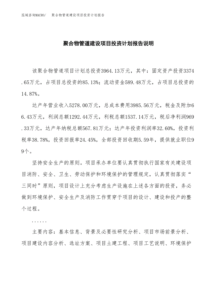 聚合物管道建设项目投资计划报告.docx_第2页