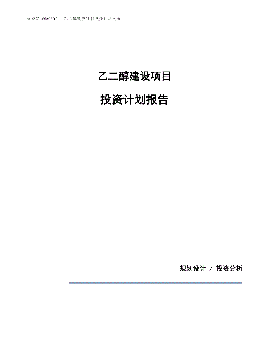 乙二醇建设项目投资计划报告.docx_第1页