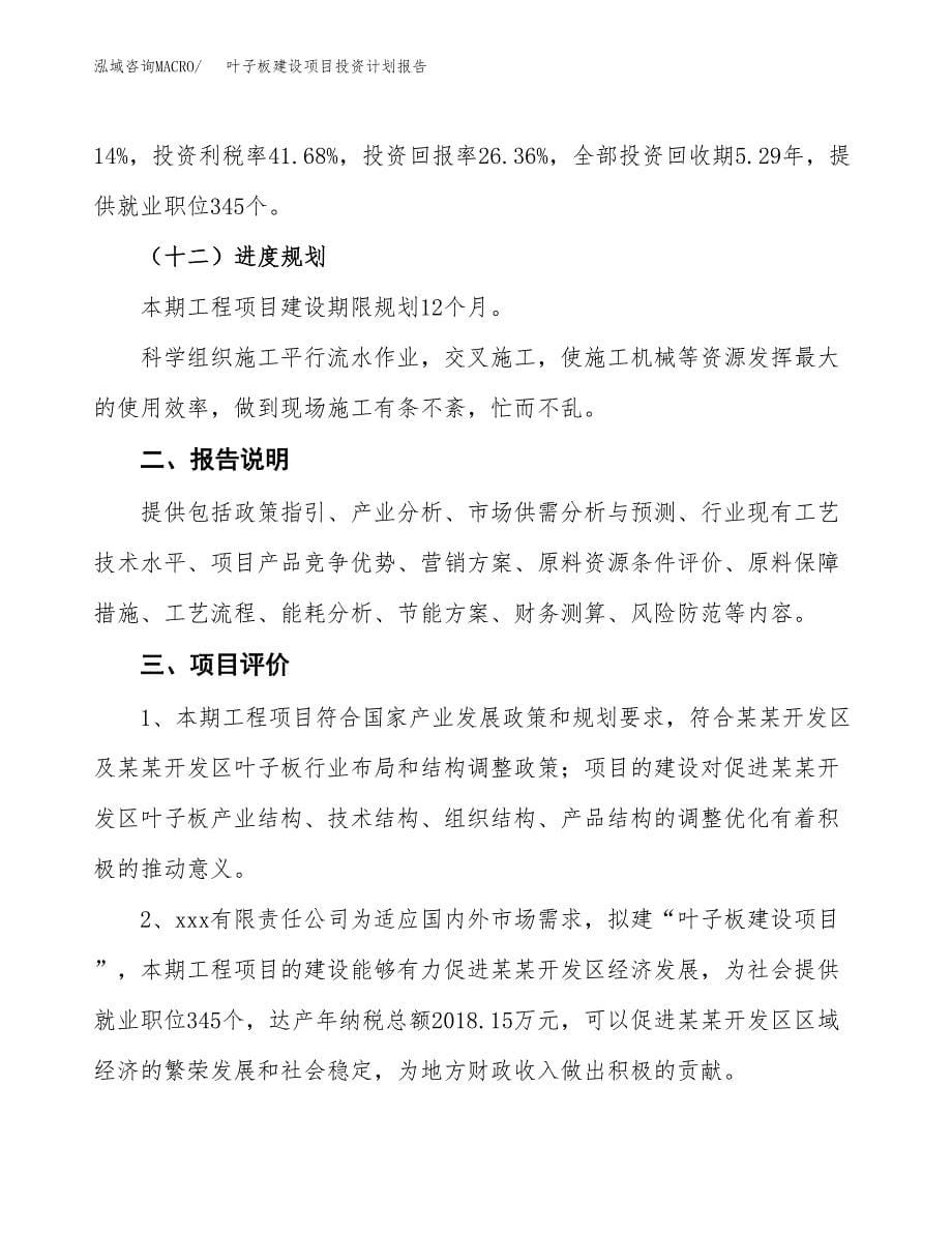 叶子板建设项目投资计划报告.docx_第5页