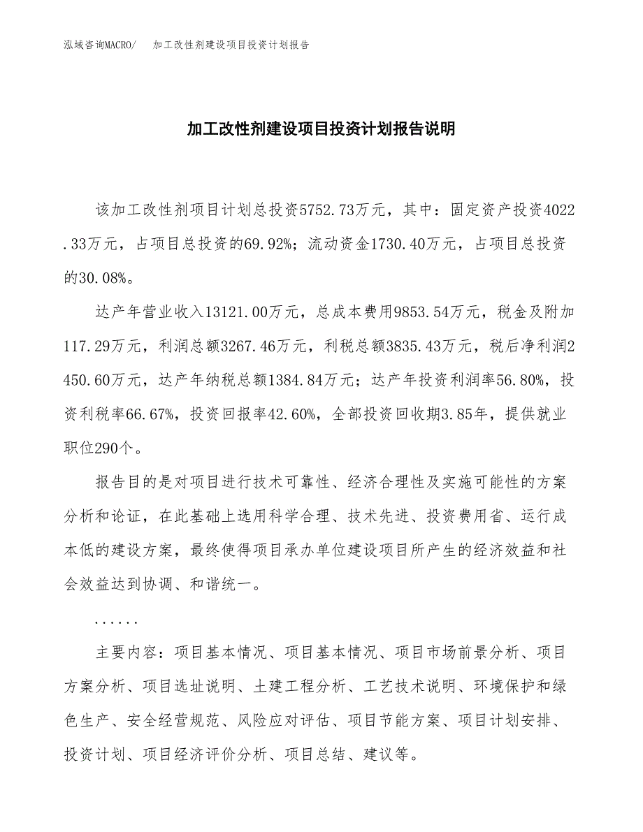 加工改性剂建设项目投资计划报告.docx_第2页