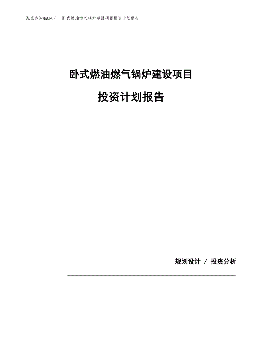 卧式燃油燃气锅炉建设项目投资计划报告.docx_第1页