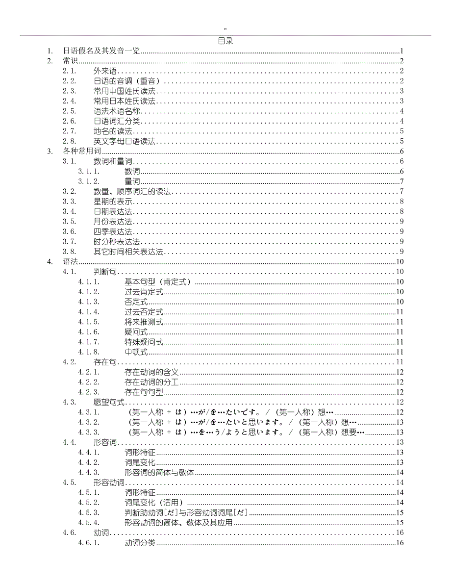 日语标准初级超详细笔记材料_第1页