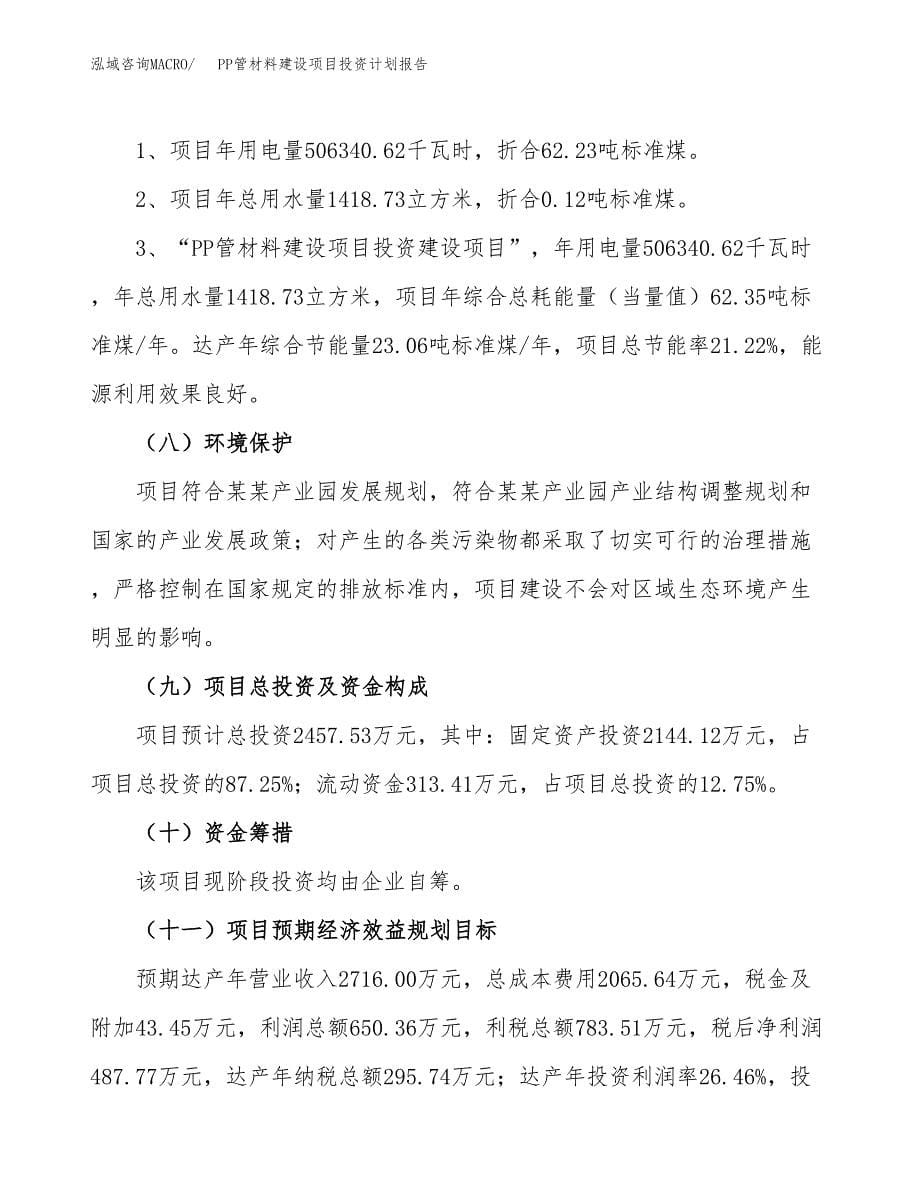 PP管材料建设项目投资计划报告.docx_第5页