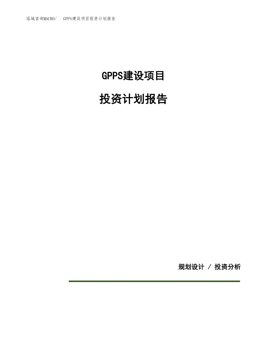 GPPS建设项目投资计划报告.docx_第1页