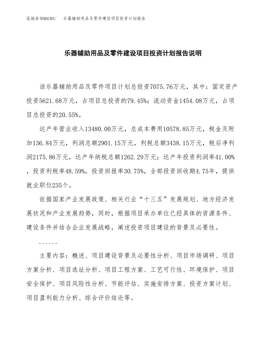 乐器辅助用品及零件建设项目投资计划报告.docx_第2页