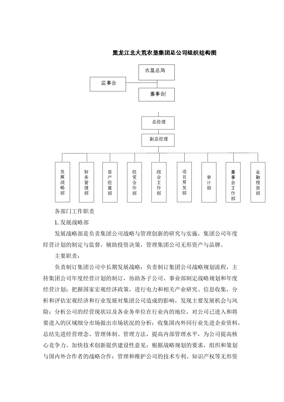 黑龙江北大荒农垦集团总公司组织架构图_第1页