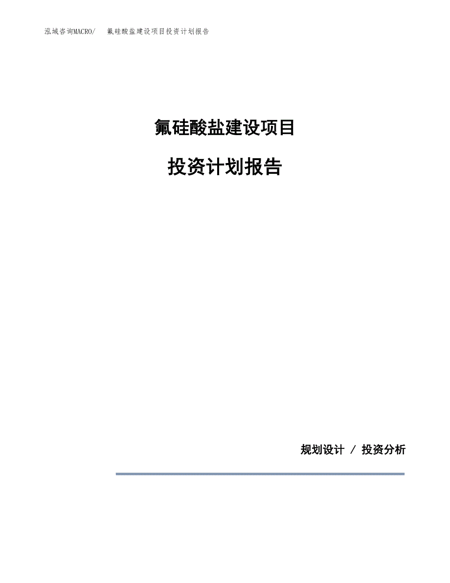 氟硅酸盐建设项目投资计划报告.docx_第1页