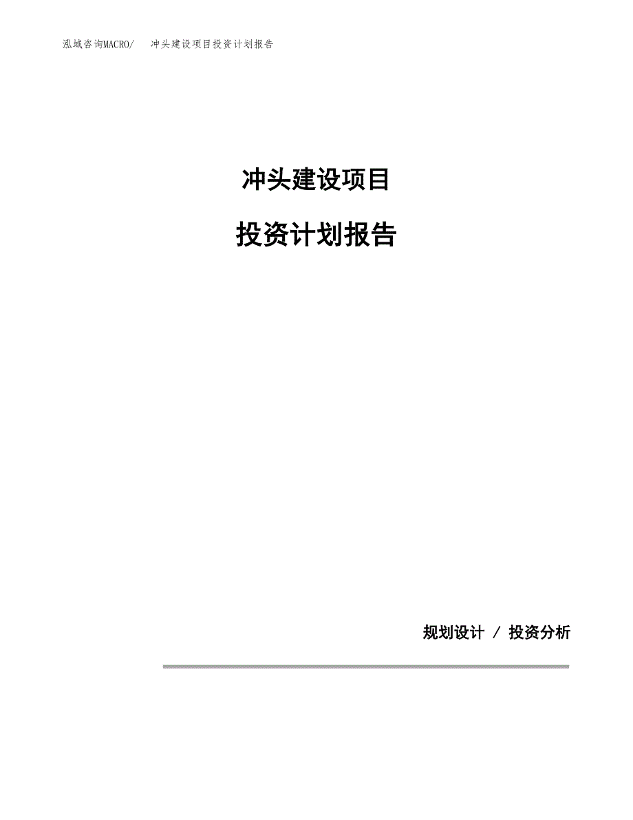 冲头建设项目投资计划报告.docx_第1页