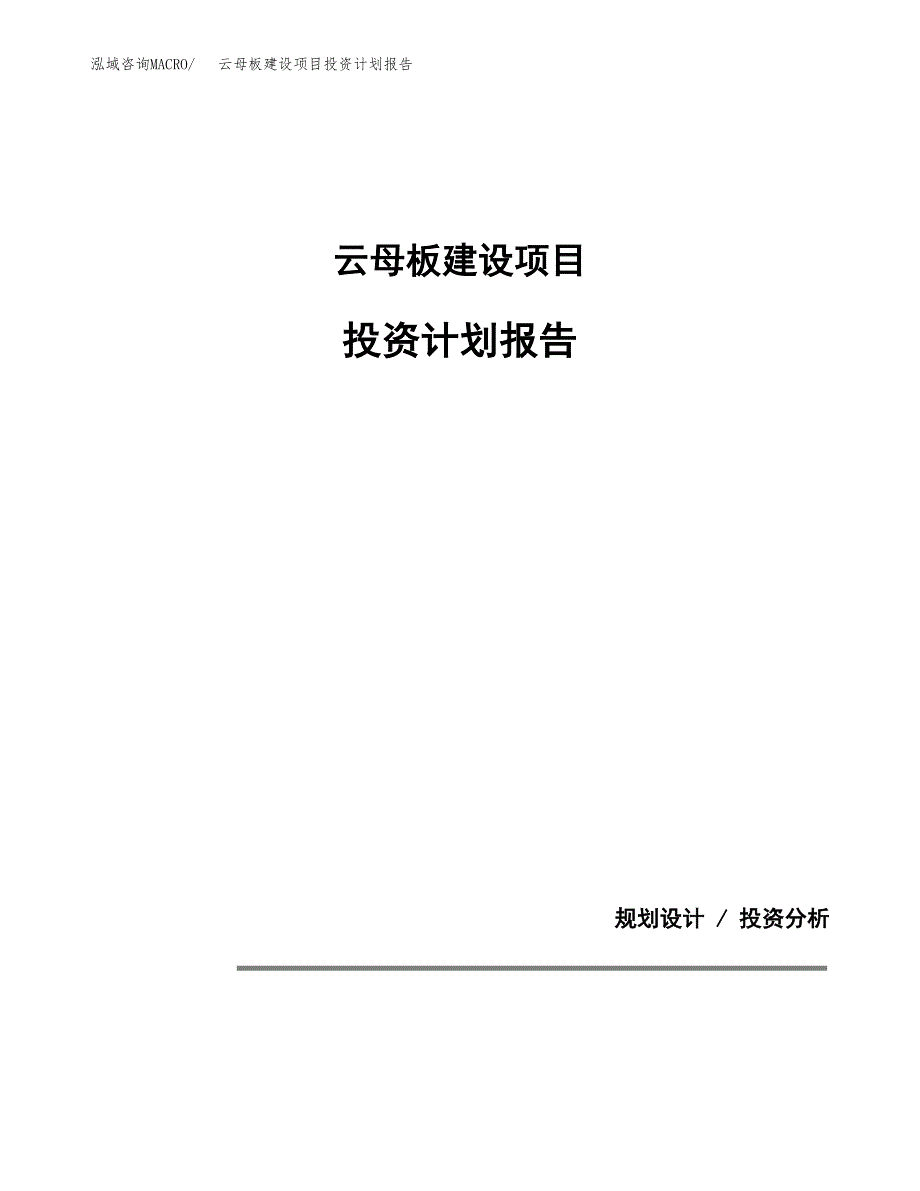 云母板建设项目投资计划报告.docx_第1页