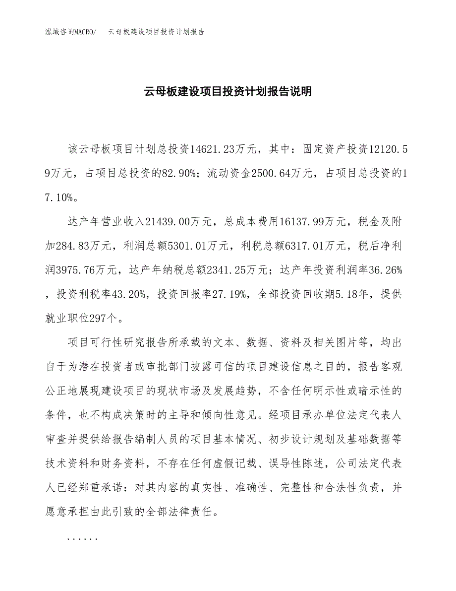 云母板建设项目投资计划报告.docx_第2页