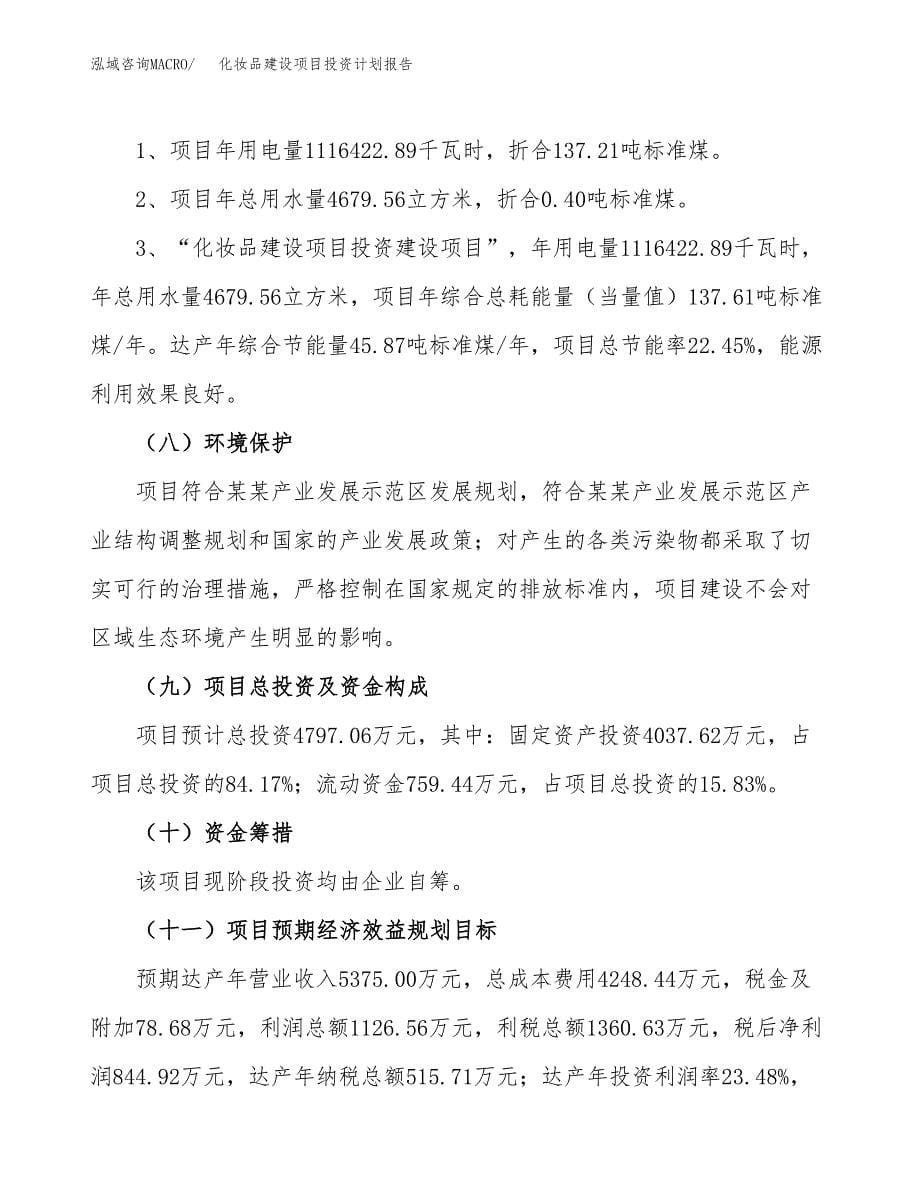 化妆品建设项目投资计划报告.docx_第5页