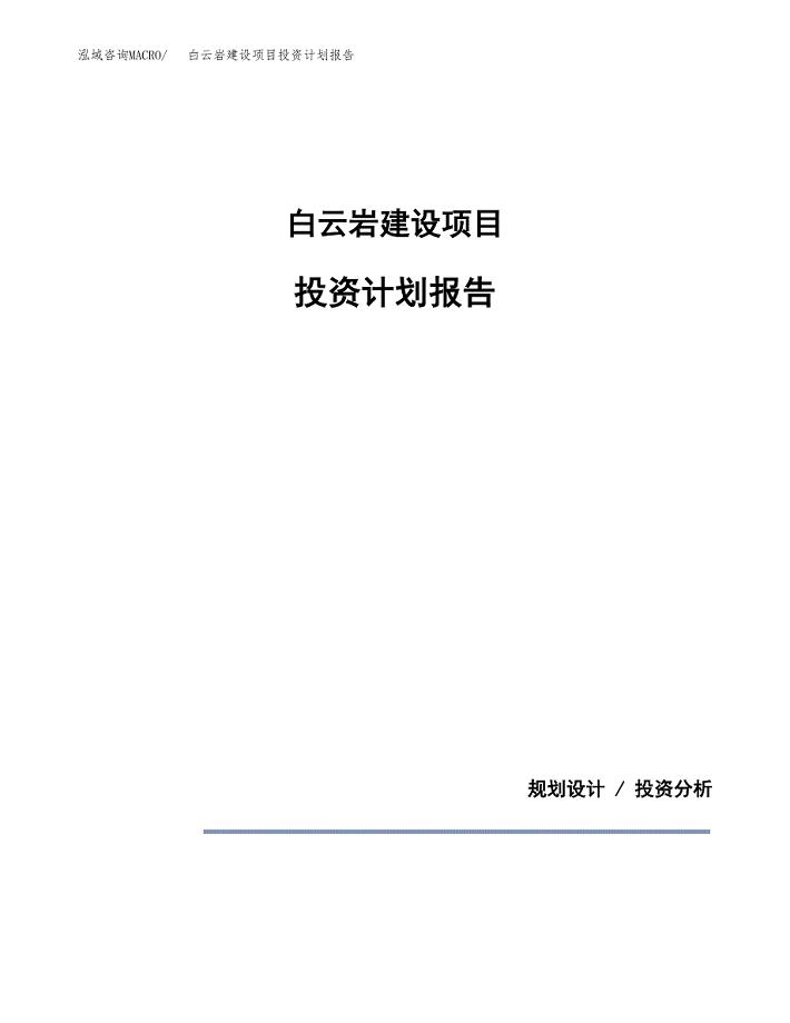 白云岩建设项目投资计划报告.docx