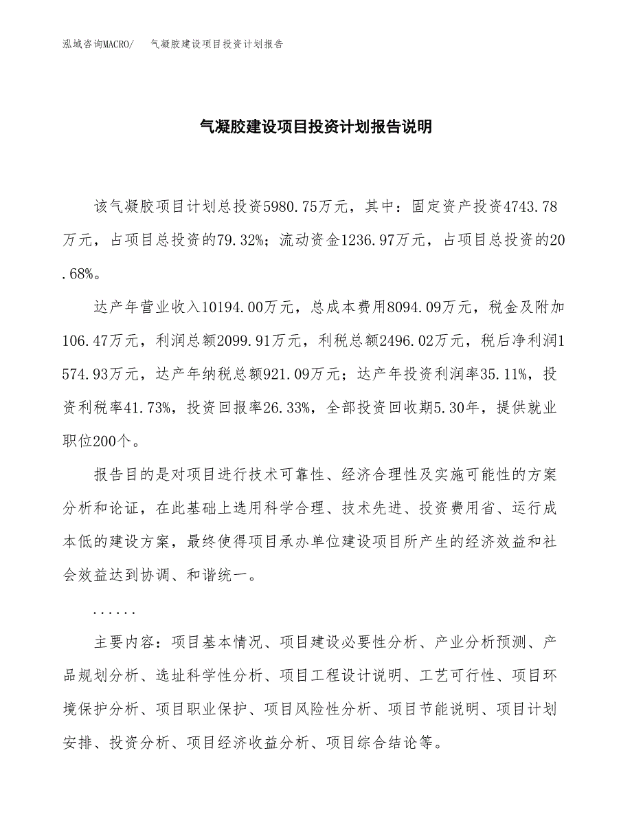 气凝胶建设项目投资计划报告.docx_第2页