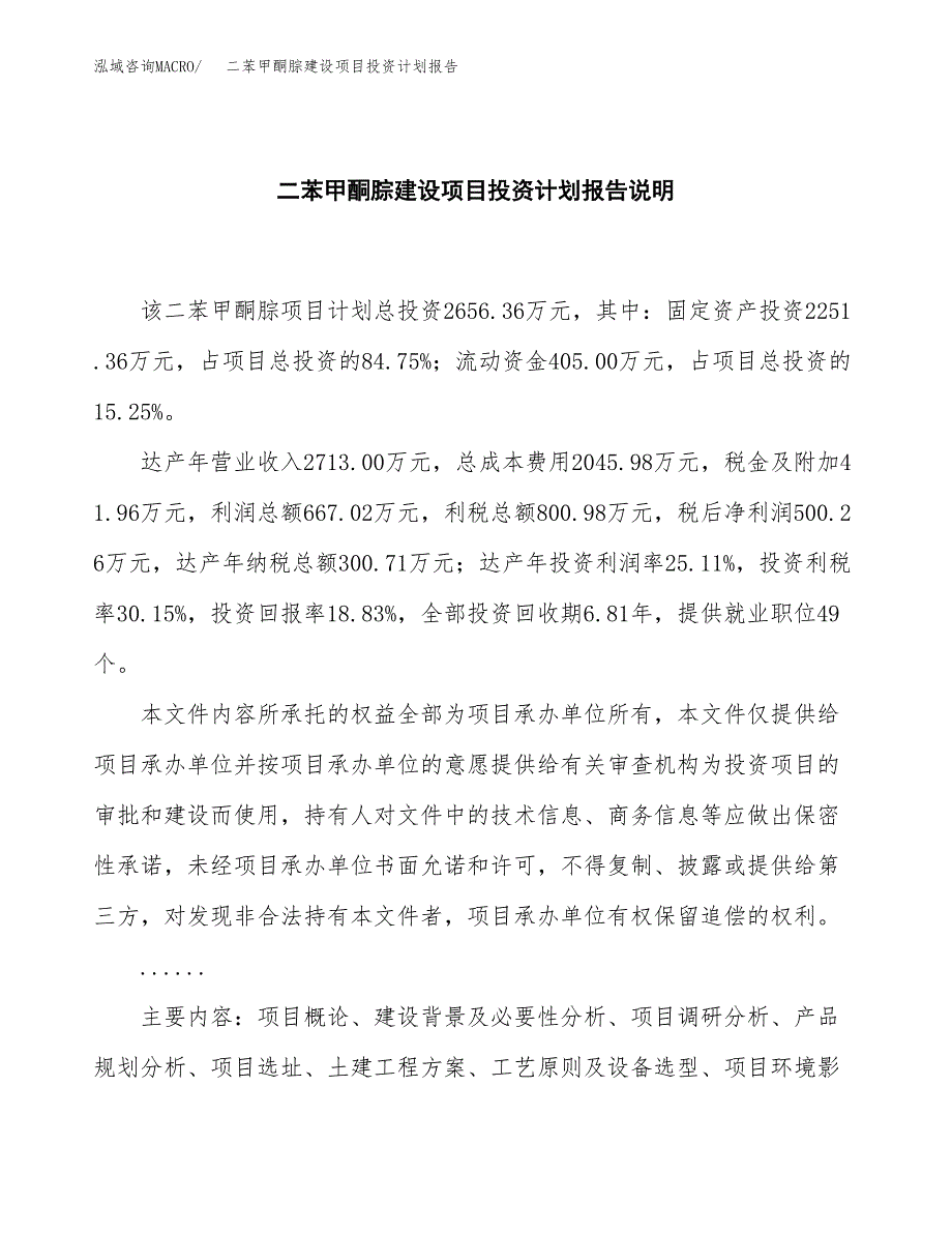 二苯甲酮腙建设项目投资计划报告.docx_第2页