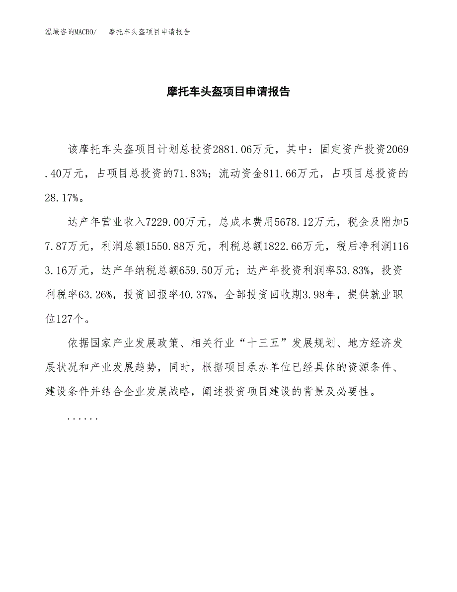 摩托车头盔项目申请报告（12亩）.docx_第2页