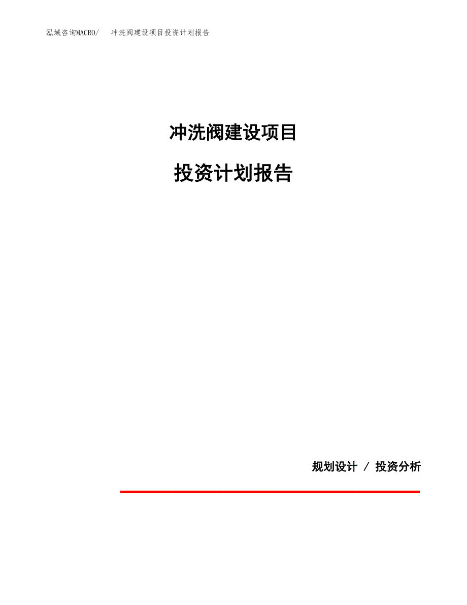 冲洗阀建设项目投资计划报告.docx_第1页