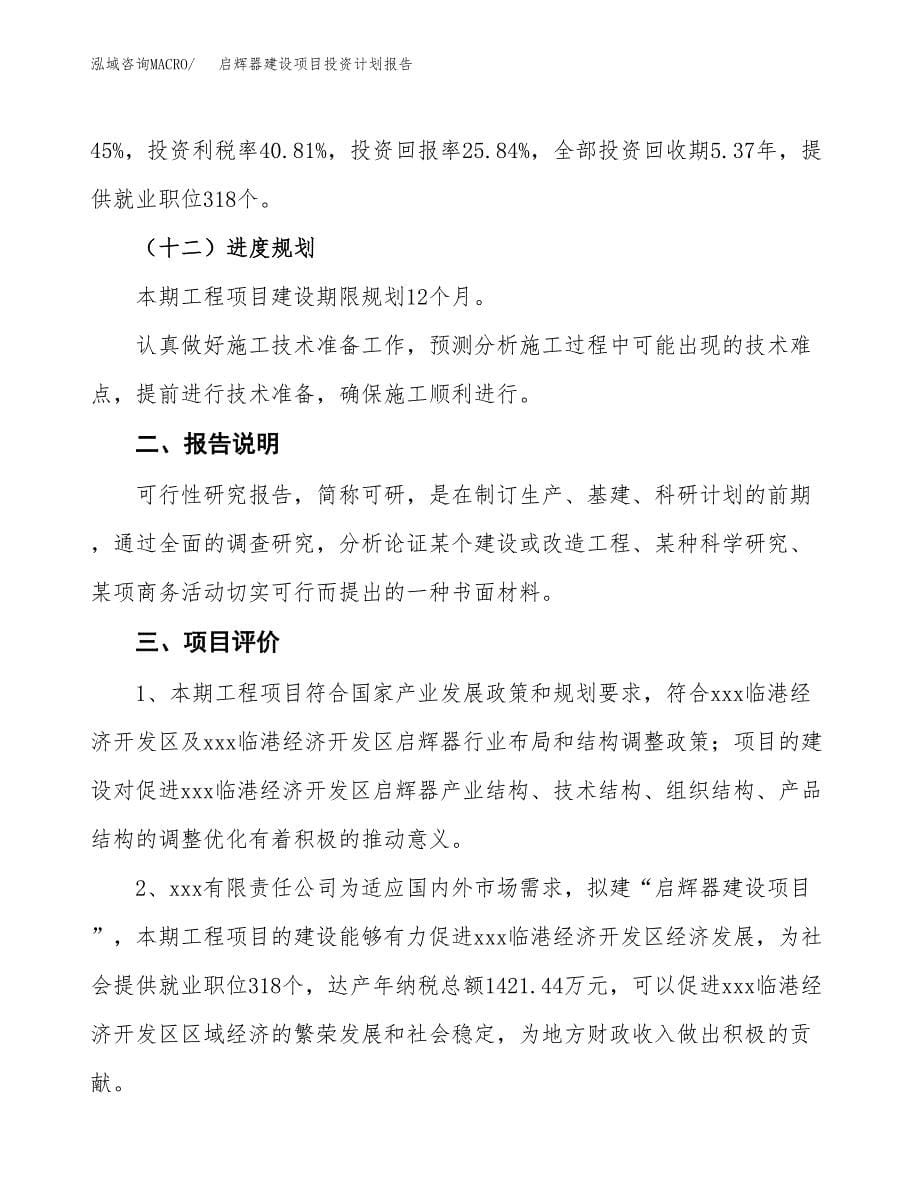 启辉器建设项目投资计划报告.docx_第5页