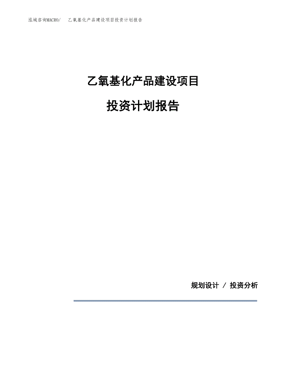 乙氧基化产品建设项目投资计划报告.docx_第1页