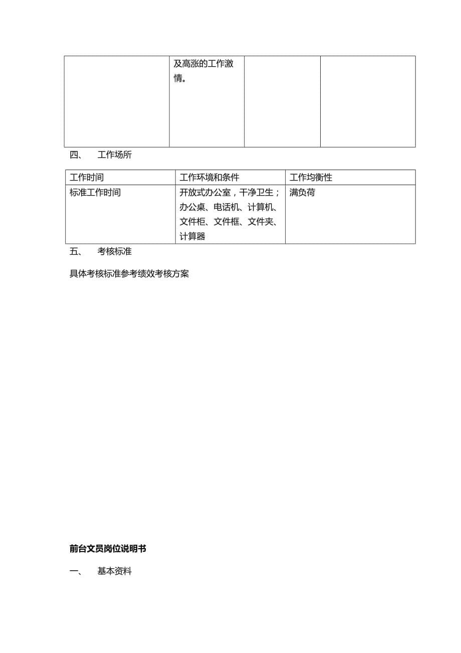 行政人事部部门职责及行政人事经理岗位说明书_第5页