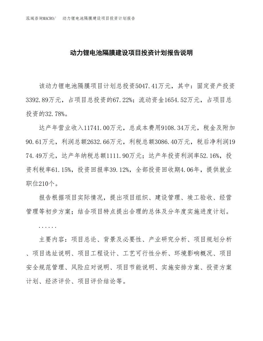 动力锂电池隔膜建设项目投资计划报告.docx_第2页