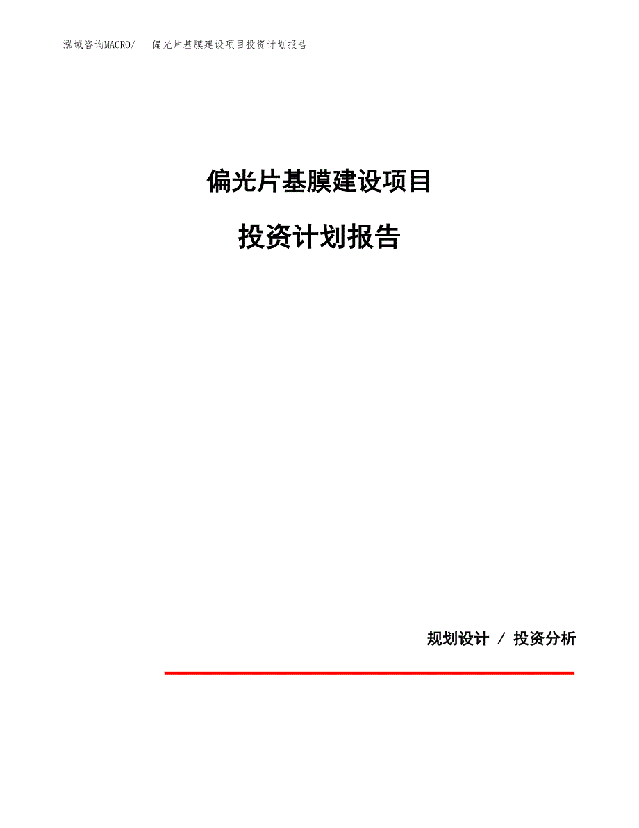 偏光片基膜建设项目投资计划报告.docx_第1页