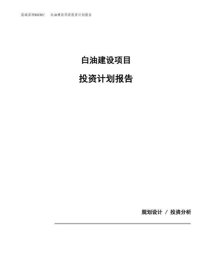 白油建设项目投资计划报告.docx