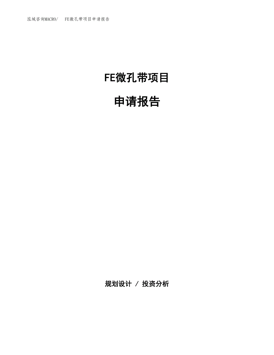 FE微孔带项目申请报告（35亩）.docx_第1页