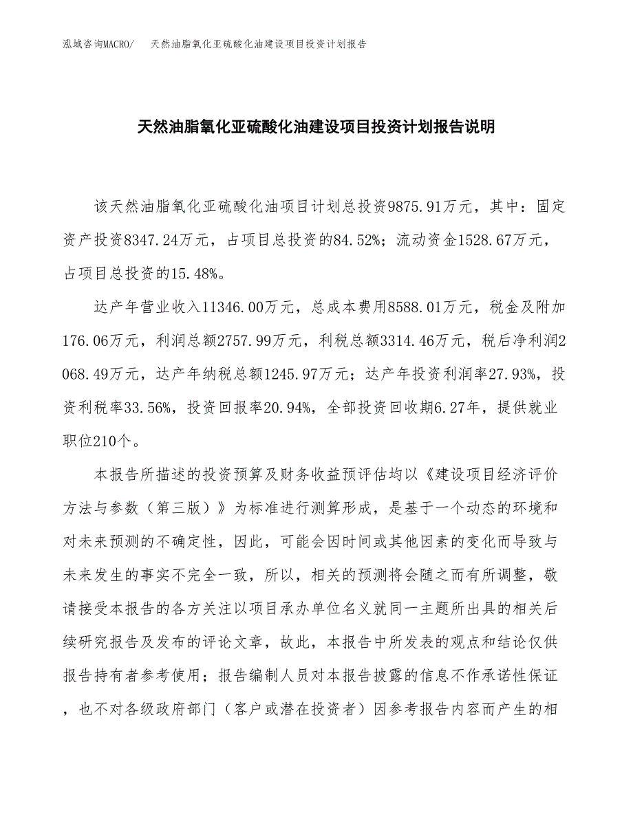 天然油脂氧化亚硫酸化油建设项目投资计划报告.docx_第2页