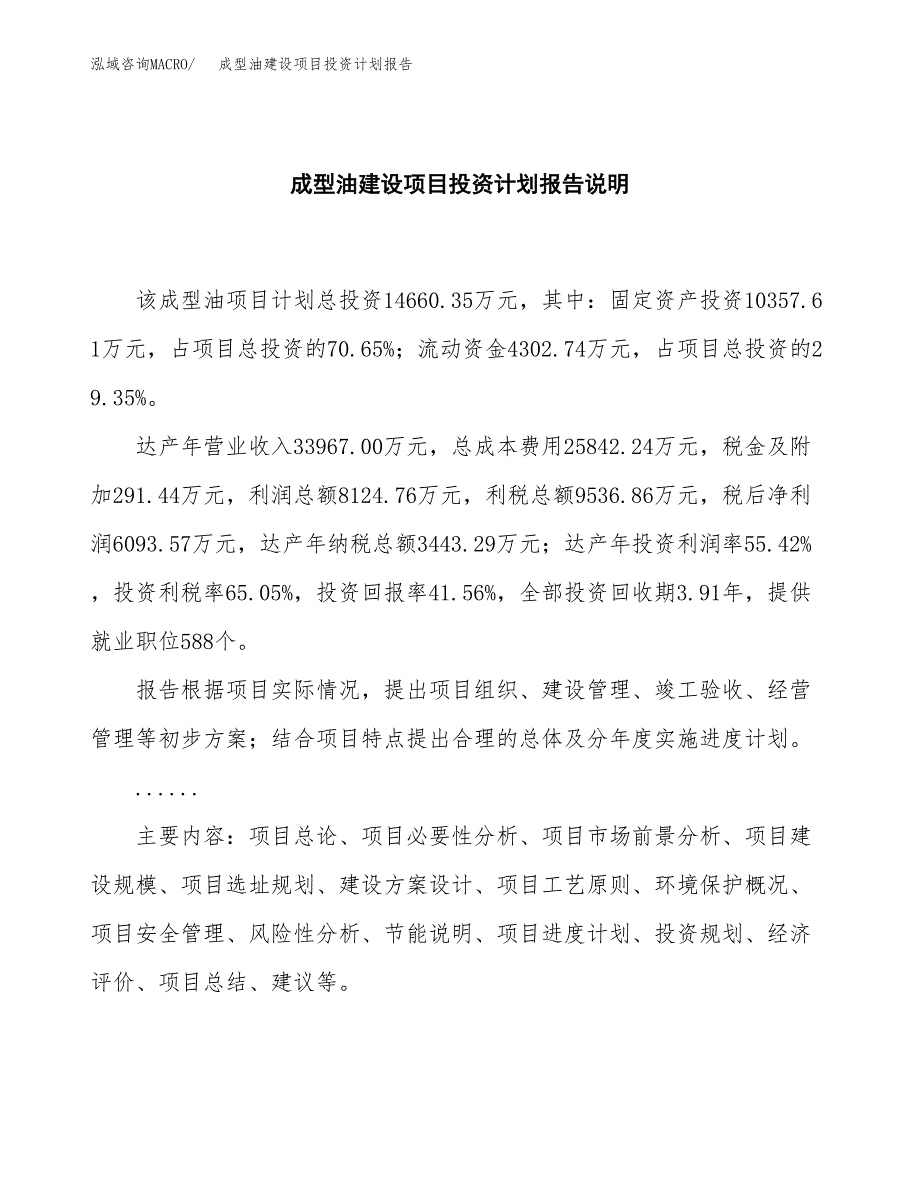 成型油建设项目投资计划报告.docx_第2页