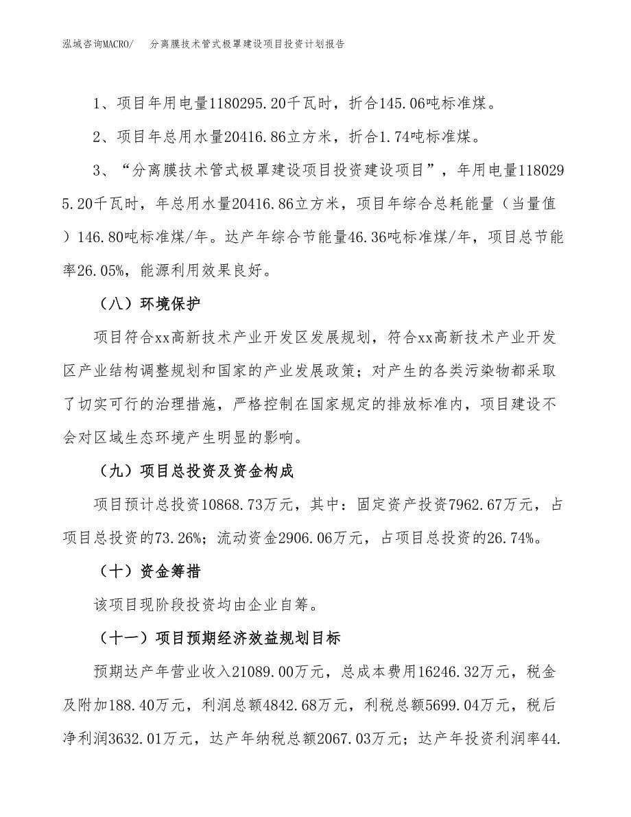 分离膜技术管式极罩建设项目投资计划报告.docx_第5页