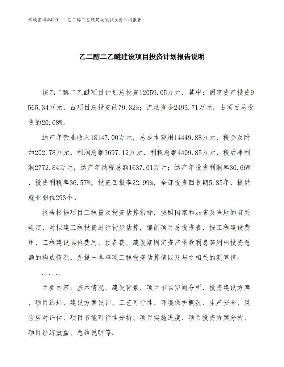 乙二醇二乙醚建设项目投资计划报告.docx_第2页