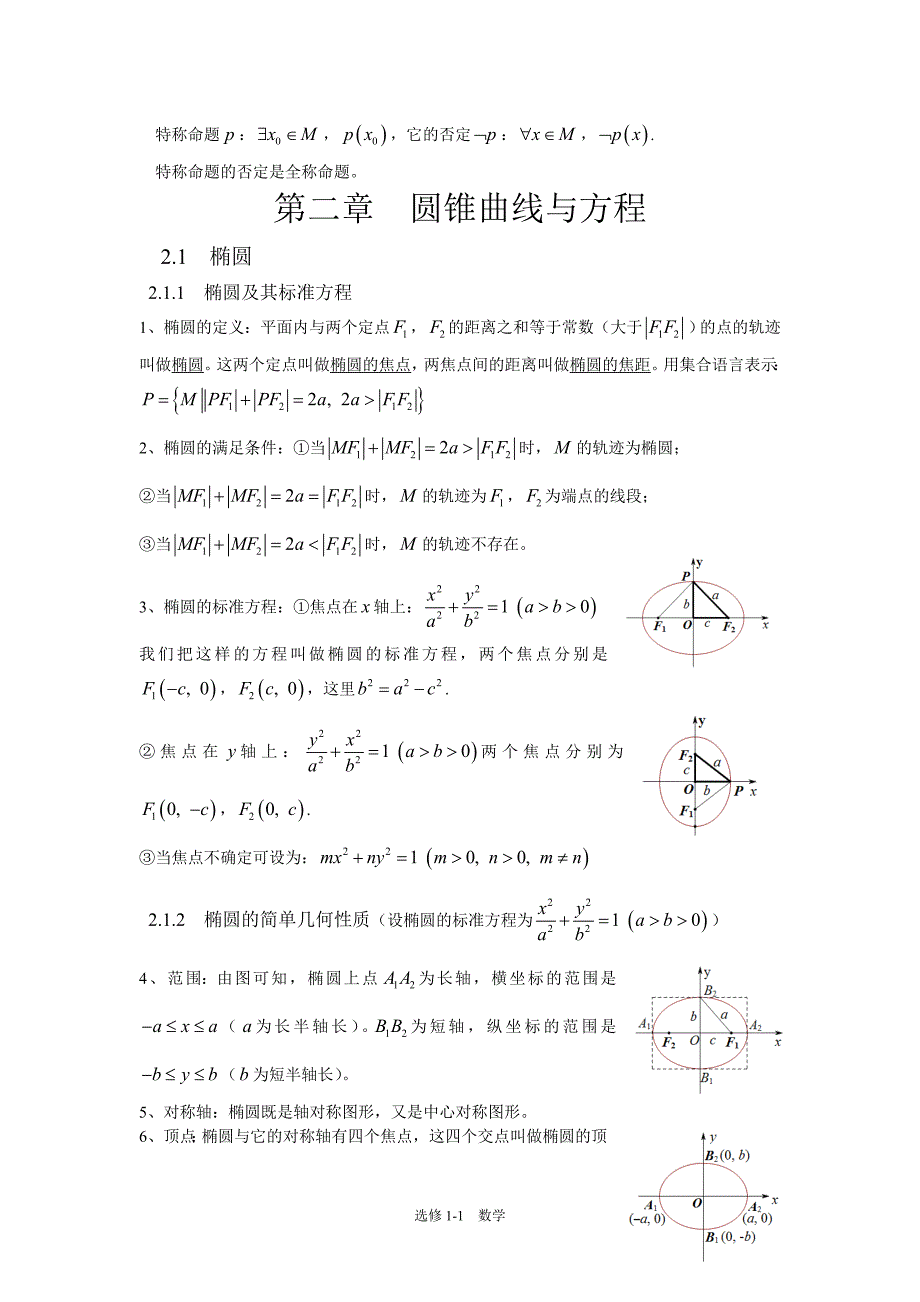 高中数学选修1-1公式概念总结_第4页