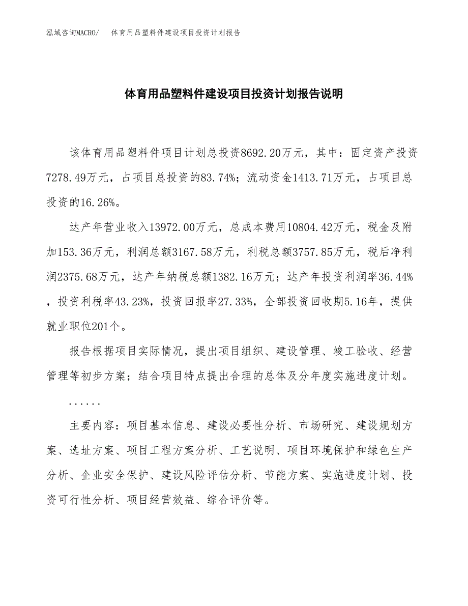 体育用品塑料件建设项目投资计划报告.docx_第2页