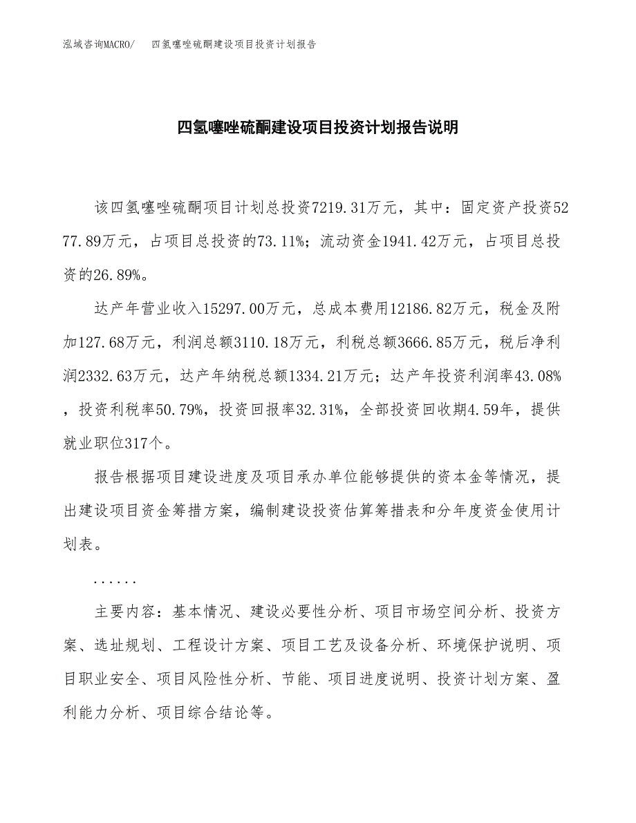 四氢噻唑硫酮建设项目投资计划报告.docx_第2页